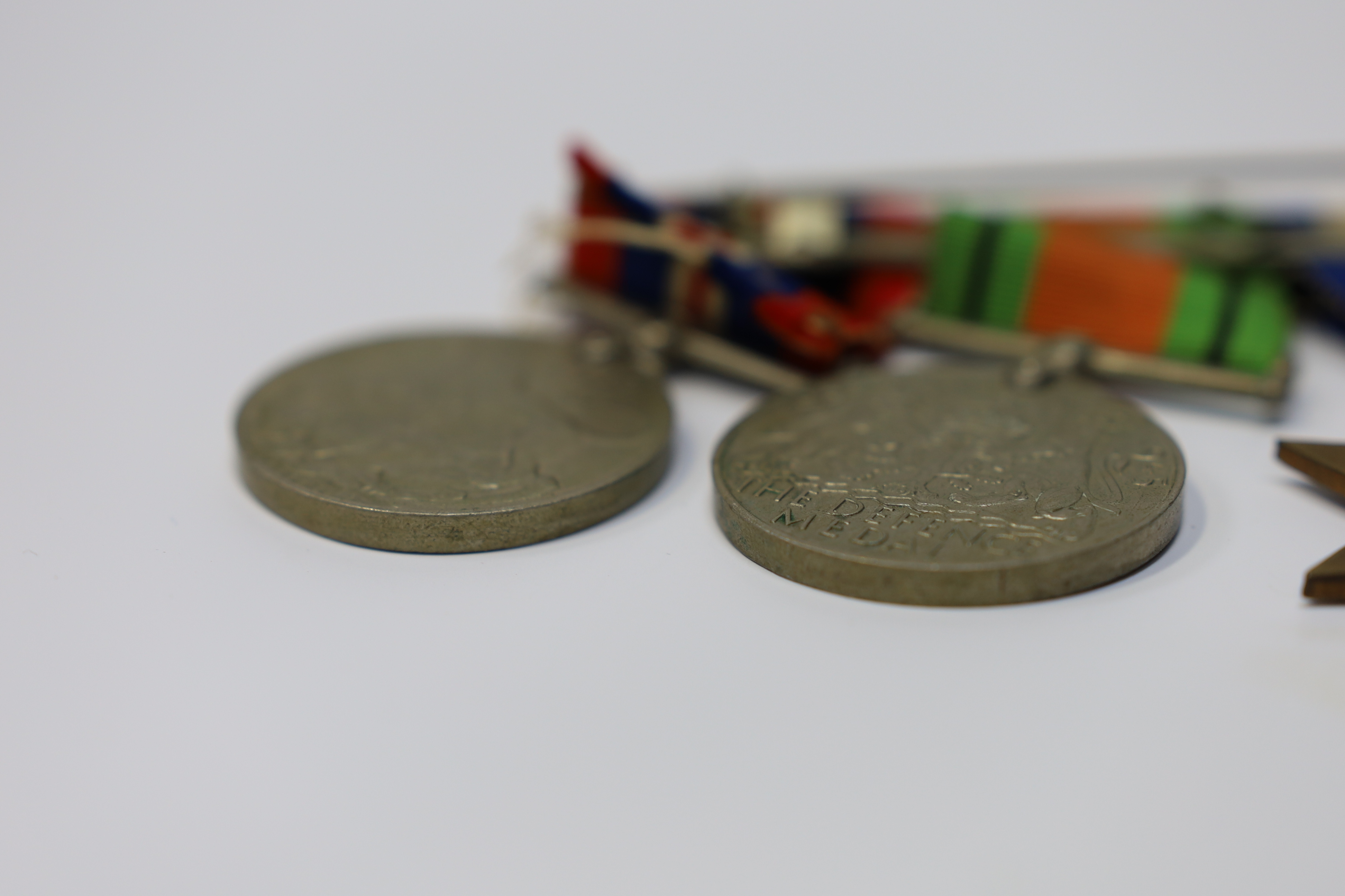 A WWII medal group awarded to Pte. J. Langridge S. Staff, comprising; a General Service Medal with two bars for Palestine and Palestine 1945-48, stamped to the edge with the recipient’s details, together with a 1939-45 S